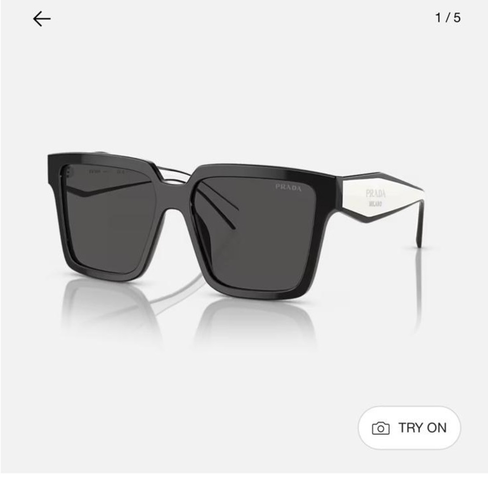 NEW Prada PR 24ZS Sunglasses Black/White Oversized